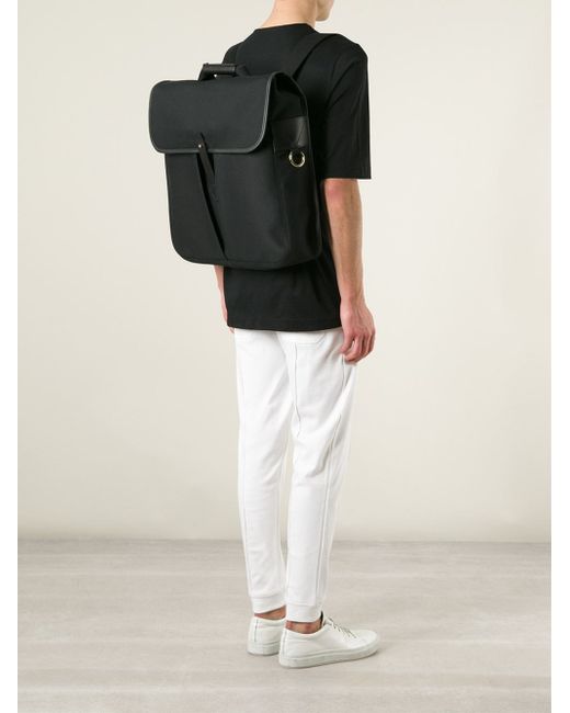 Lemaire Black Oversized Backpack for men