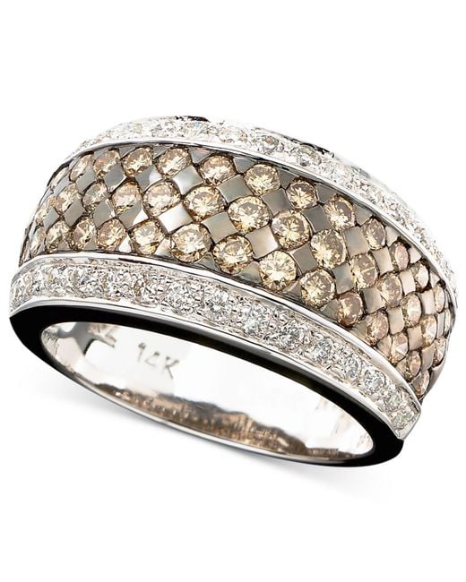 Le vian Chocolate And White Diamond Band Ring In 14k Gold