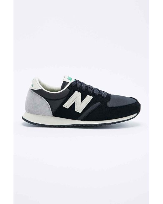New Balance 420 Black and Grey Suede Trainers