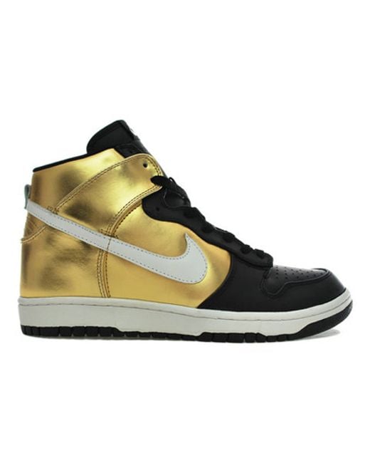 Nike Dunk Hi Black Gold in Metallic | Lyst