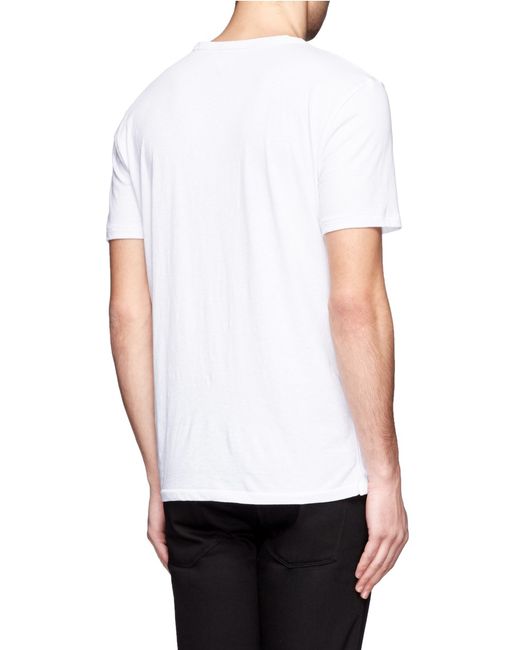 Rag & Bone Single Stripe Print T-shirt in White for Men | Lyst