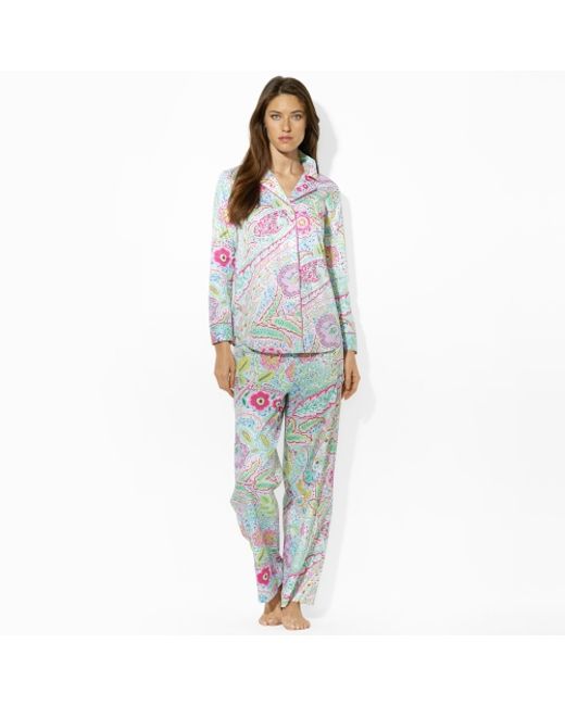 Lauren by Ralph Lauren White Paisley Pajama Set