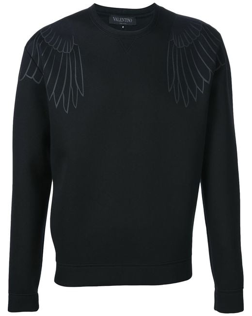 Valentino Black Eagle Print Sweatshirt for men