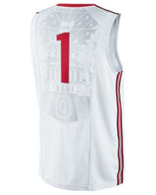Nike White Men's Ohio State Buckeyes Basketball Jersey for men