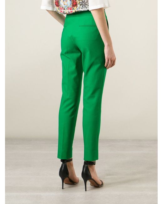 Dolce & Gabbana Green Cigarette Trousers