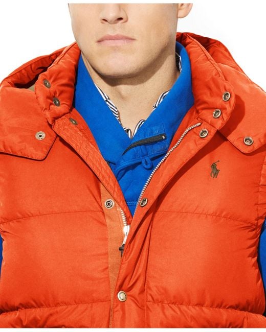 Polo Ralph Lauren Orange Big And Tall Elmwood Down Puffer Vest for men
