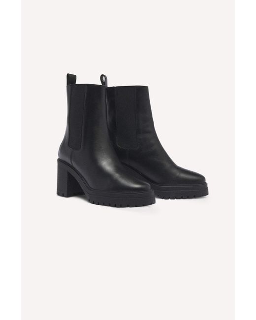 Ba&sh Leather Ankle-boots Clare in Black | Lyst