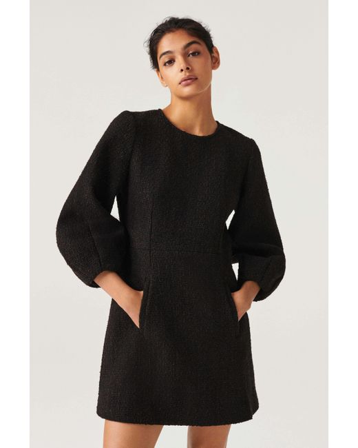 Ba&sh Wool Dress Melba in Brown (Black) | Lyst