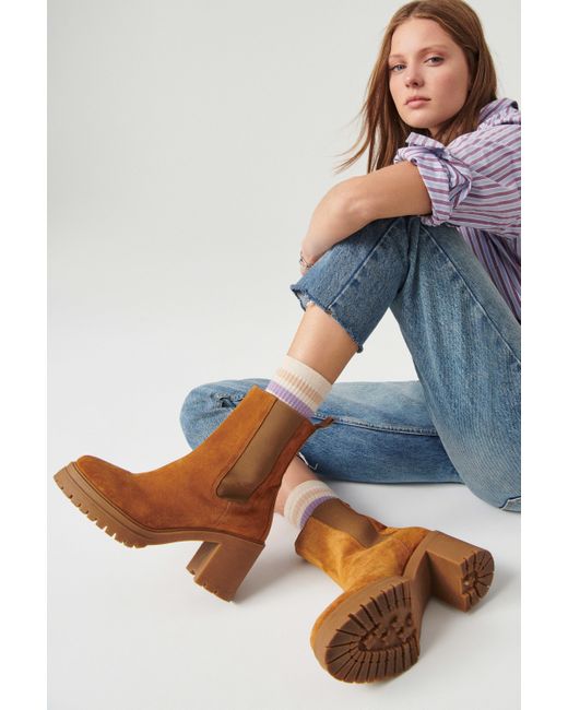 Ba&sh Leather Ankleboots Clare in Brown Lyst