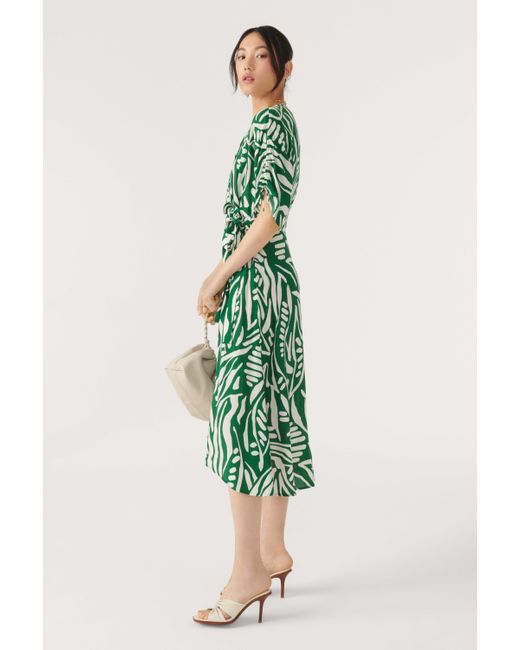 Ba&Sh abstract-print V-Neck Dress - Green