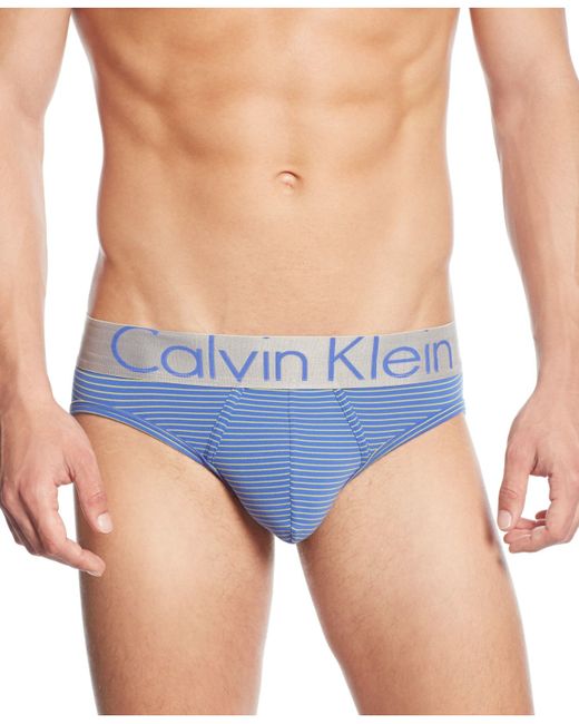 Calvin Klein Calvin Klein Men's Steel Micro Hip Briefs in Blue for