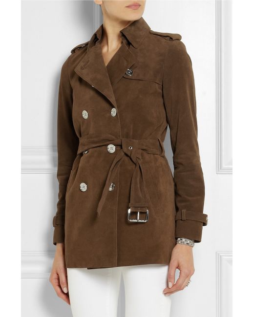 michael kors suede trench coat