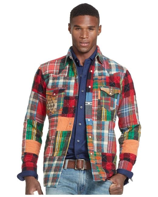 Polo Ralph Lauren Multicolor Patchwork Flannel Western Shirt for men
