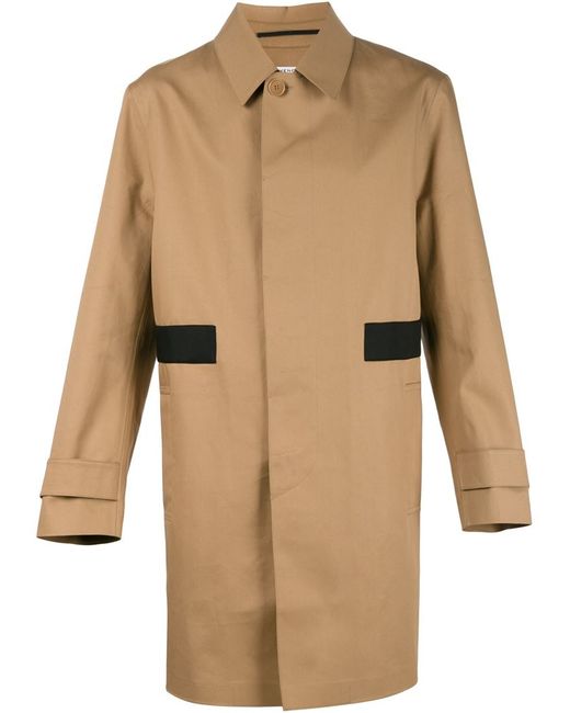 Givenchy Brown Striped Applique Trench Coat for men