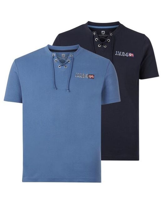 Jan Vanderstorm Doppelpack T-Shirt Mayko in Blue für Herren