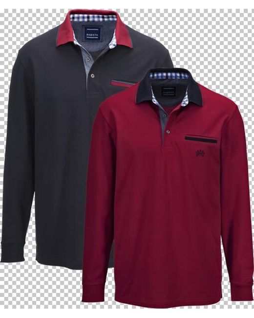 Babista Doppelpack Langarm-Poloshirt Stiluno in Red für Herren