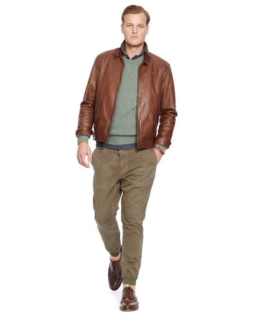 Polo Ralph Lauren Big And Tall Leather Barracuda Jacket in Brown for Men |  Lyst