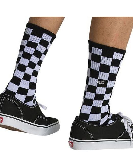 Vans Black Checkerboard Crew Sock for men