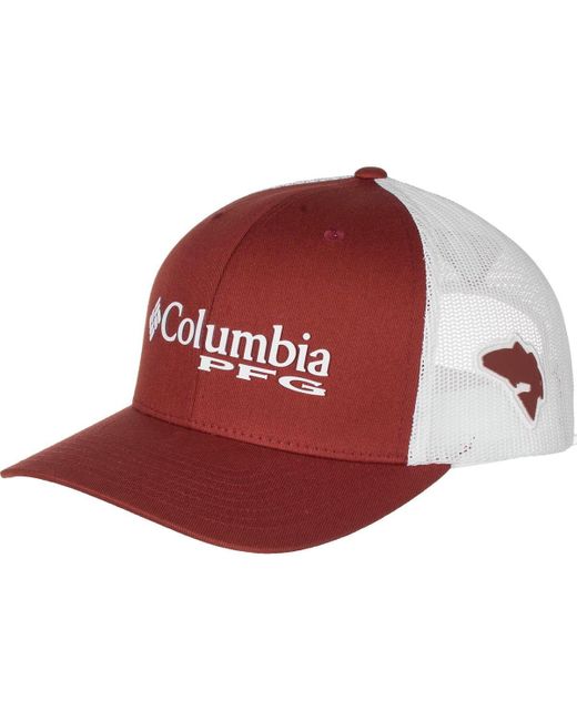 Columbia Red Pfg Mesh Snap Back Ball Cap for men