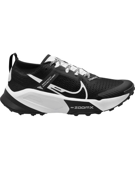 Nike Lace Zoomx Zegama Trail Running Shoe in Black/White (Black) for