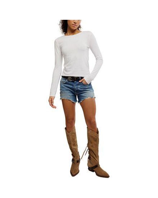 Free People Gray Nova Tee Long Sleeve Shirt