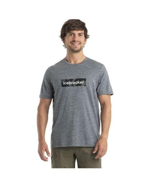 Icebreaker Gray Merino 150 Tech Lite Ii T-Shirt Natural Shades Logo for men