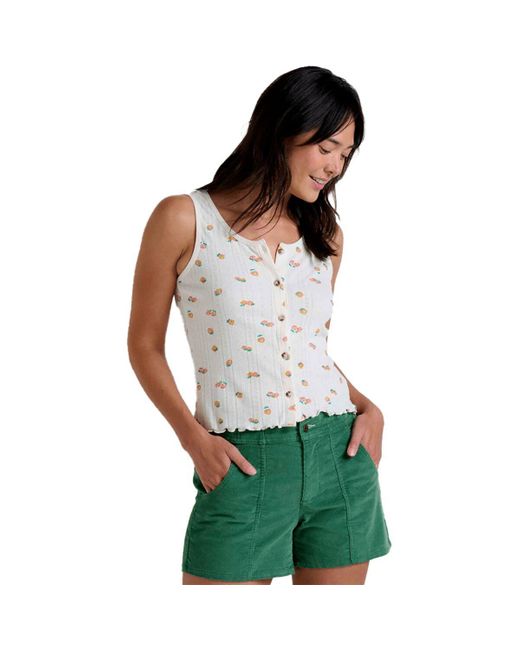 Toad&Co White Foothill Pointelle Button Tank