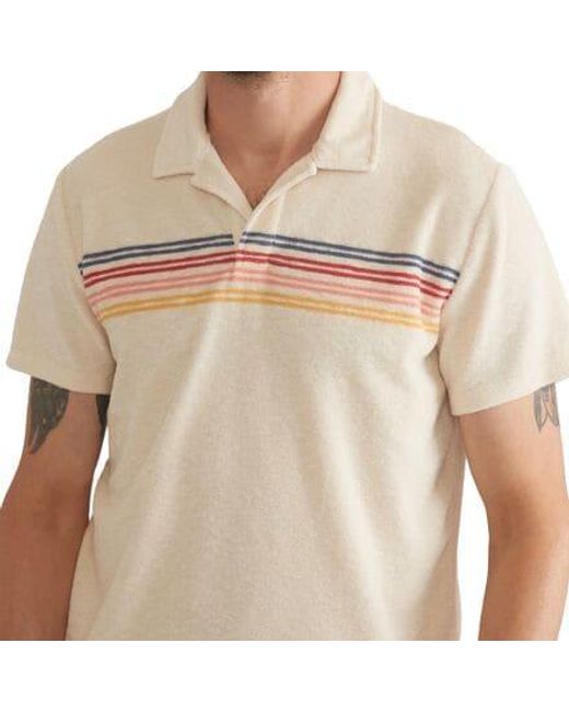 Marine Layer Multicolor Terry Out Stripe Short-Sleeve Polo Shirt