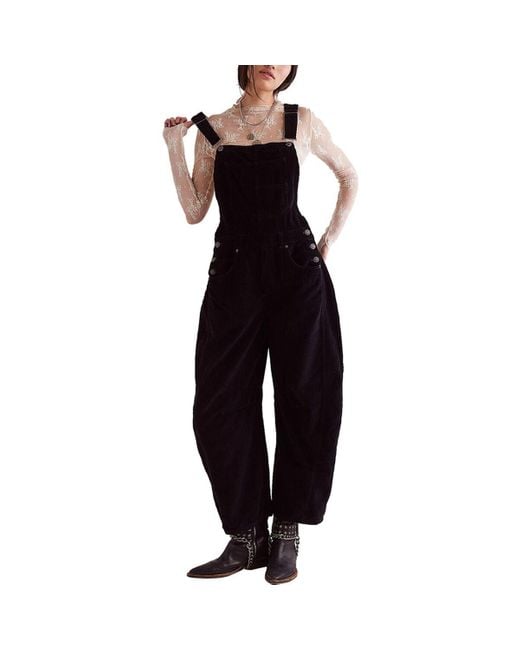 Free People Black Good Luck Cord Overall