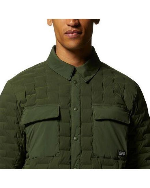 Mountain Hardwear Green Stretchdown Light Shacket