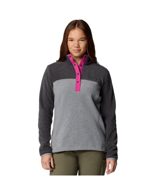Columbia Gray Benton Springs 1/2-Snap Ii Fleece Pullover