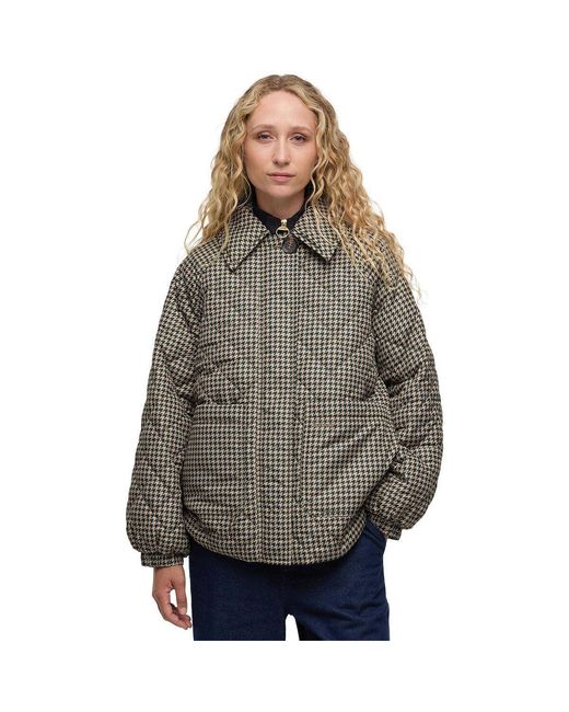 Barbour Gray Laoise Check Quilted Jacket