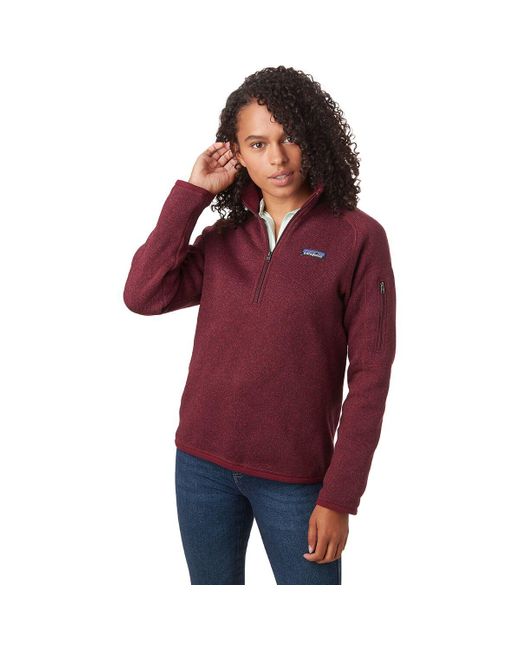 Patagonia Red Better Sweater 1/4-Zip Fleece Jacket