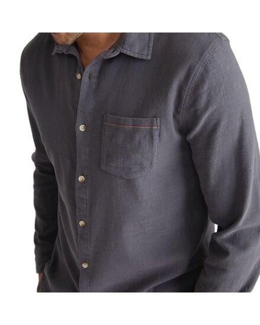 Marine Layer Gray Solid Gd Stretch Selvage Long-Sleeve Shirt