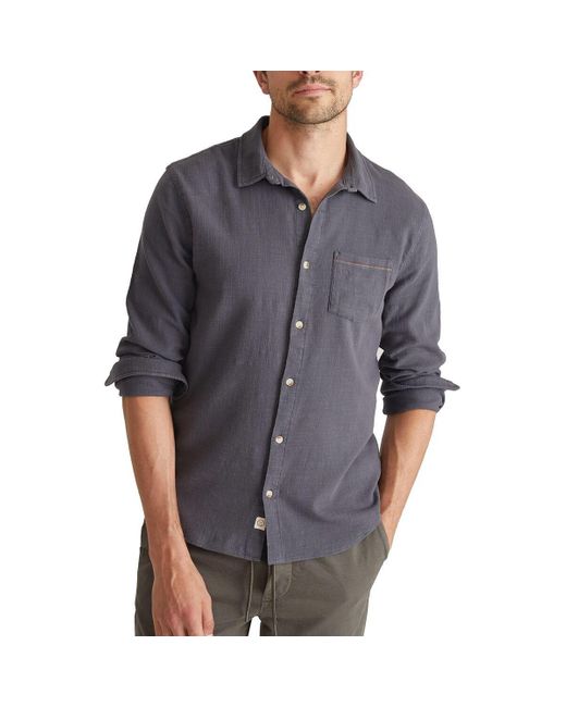 Marine Layer Gray Solid Gd Stretch Selvage Long-Sleeve Shirt
