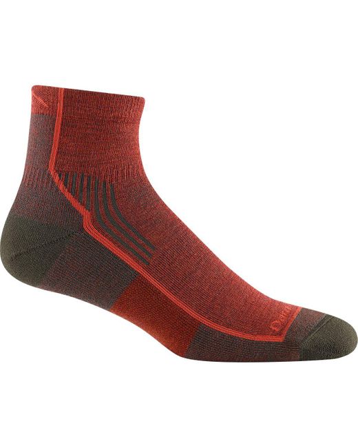 Darn Tough Red Hiker 1/4 Cushion Sock for men