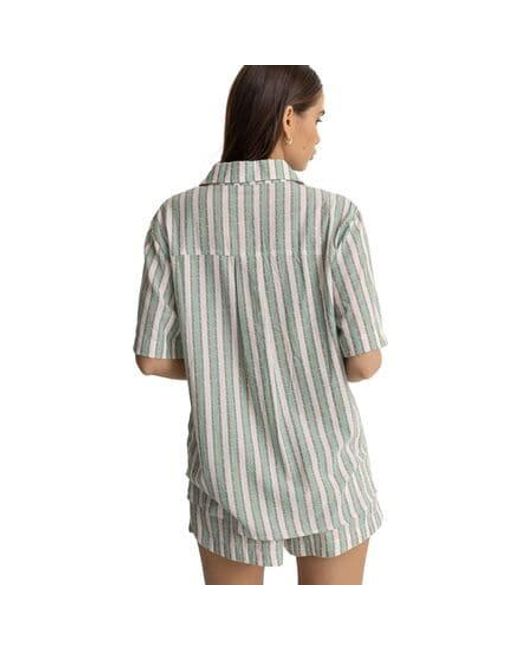 Rhythm Gray Joelene Short-Sleeve Shirt
