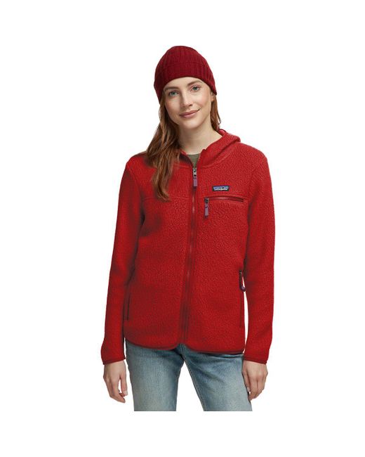 Patagonia Red Retro Pile Hooded Jacket