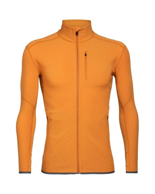 Icebreaker Orange Descender Ls Zip Jacket for men