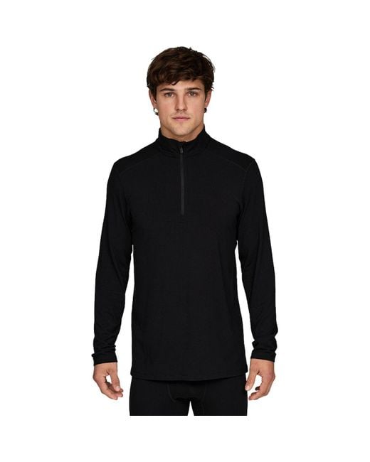 Le Bent Black Midweight 1/4-Zip Top