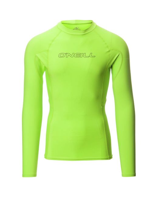 O'neill Sportswear Green Basic Skins 50+ Long-Sleeve Rashguard for men