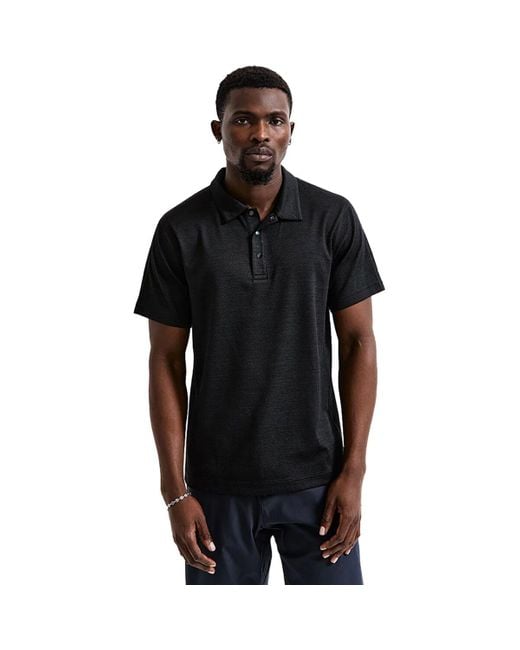 Reigning Champ Black Solotex Mesh Polo for men