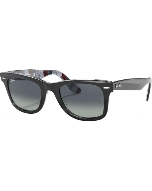 Ray-Ban Gray Original Wayfarer Sunglasses Top Blktxtr Chvrn/Bordo