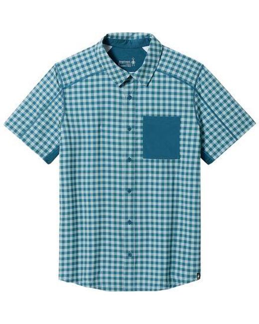 Smartwool Blue Printed Short-Sleeve Button Down Shirt for men