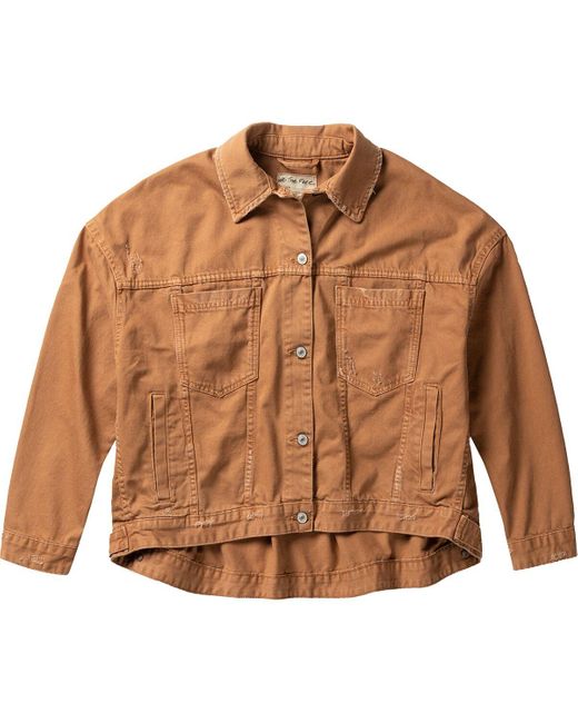 Free People Opal Swing Denim Jacket in Brown Lyst