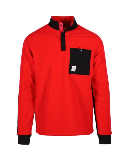 Topo Red Mountain Fleece Pullover Jacket for men