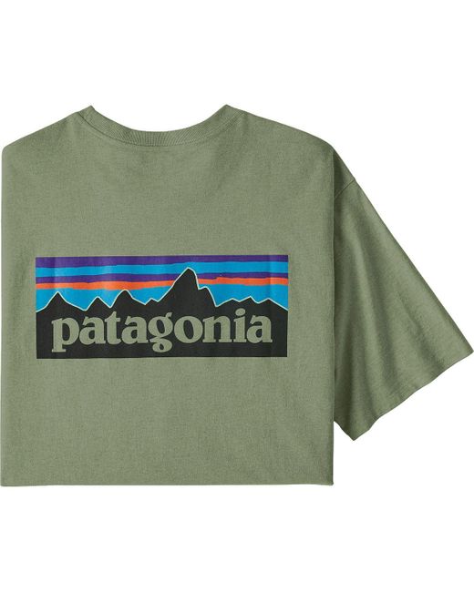 Patagonia Green P-6 Logo Short-Sleeve Responsibili-T-Shirt