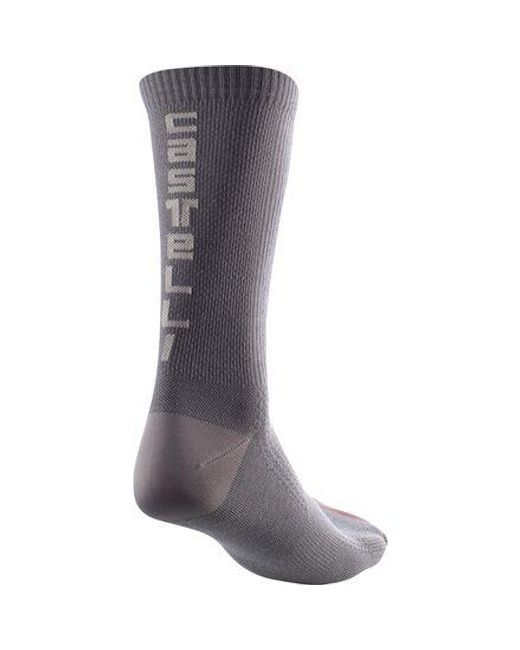 Castelli Gray Bandito Wool 18 Sock Nickel