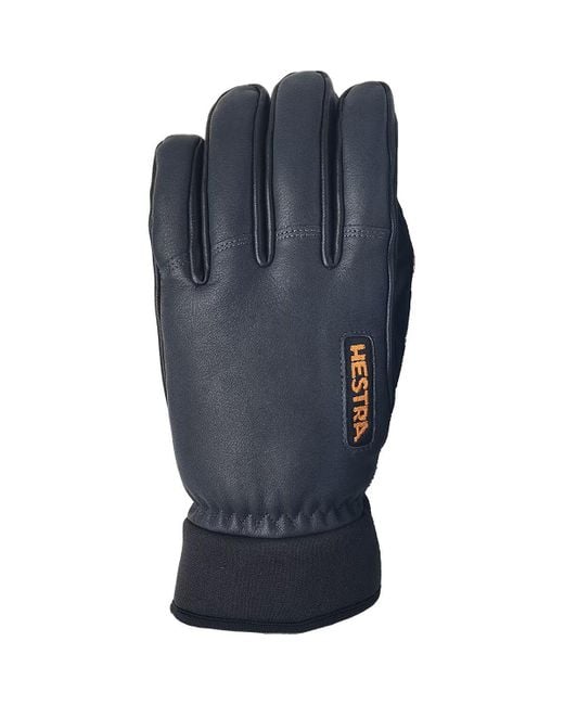 Hestra Blue Army Leather Wool Terry Glove