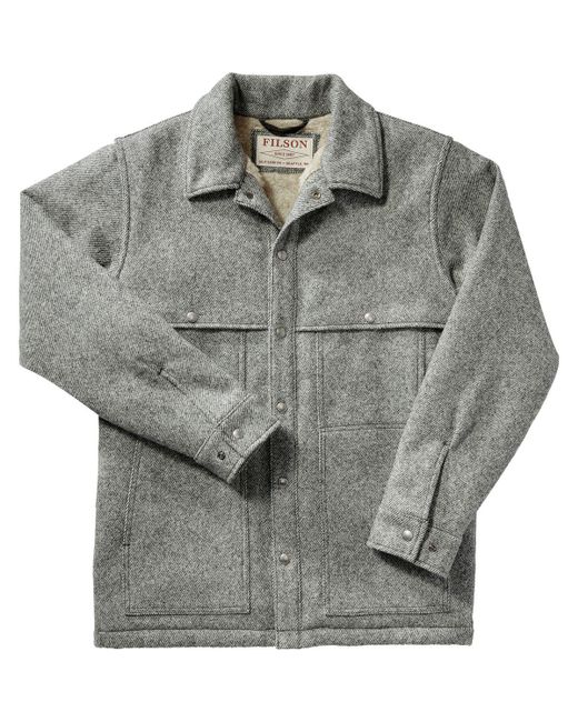 Filson Gray Lined Wool Cape Coat for men